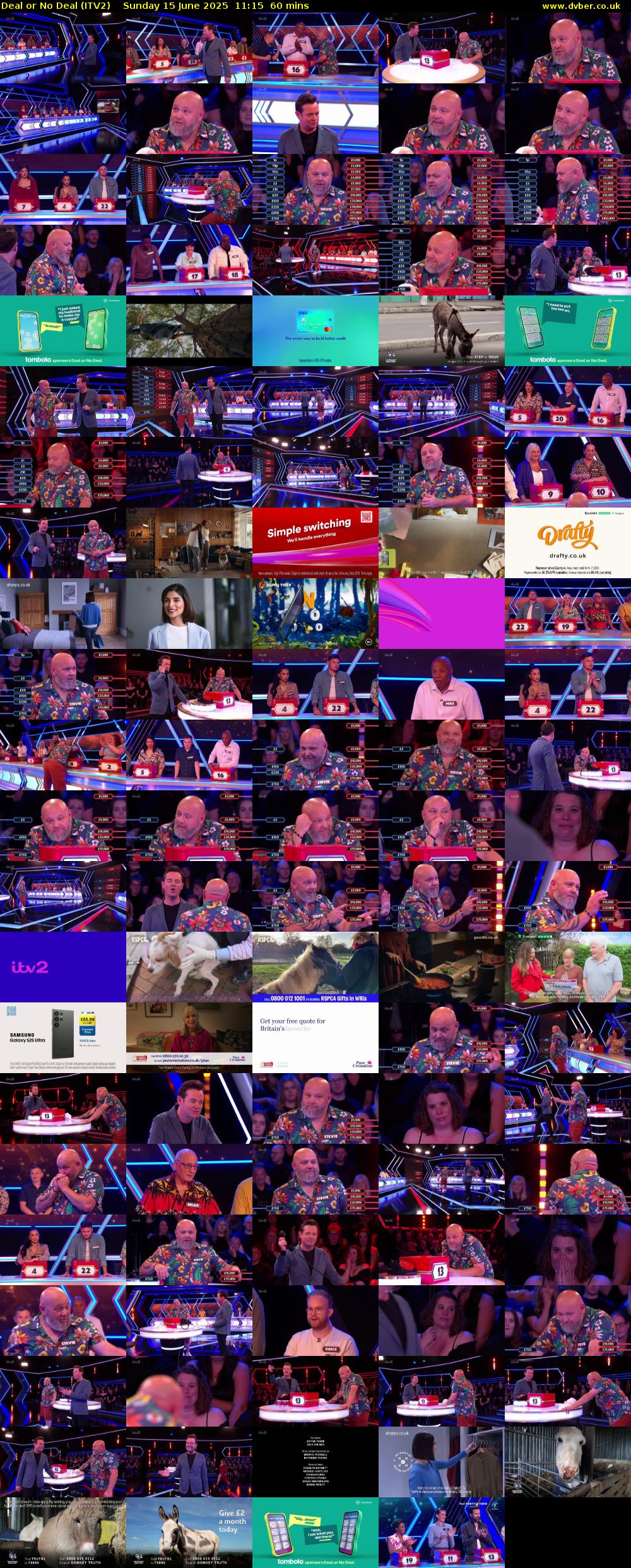 Deal or No Deal (ITV2) Sunday 15 June 2025 11:15 - 12:15