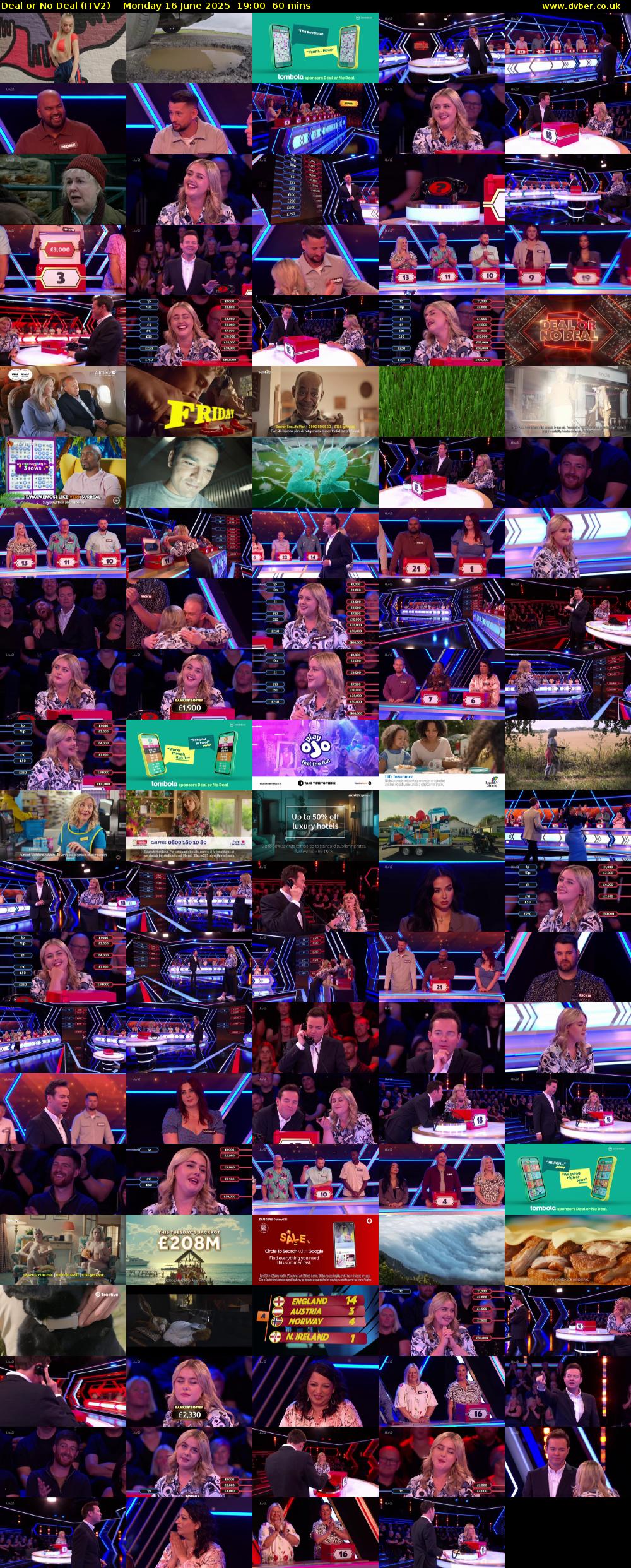 Deal or No Deal (ITV2) Monday 16 June 2025 19:00 - 20:00