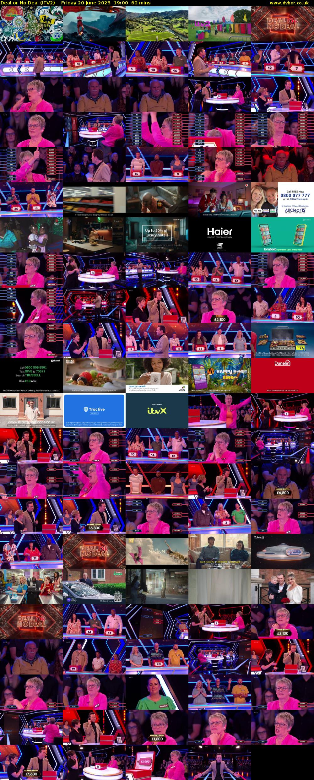 Deal or No Deal (ITV2) Friday 20 June 2025 19:00 - 20:00