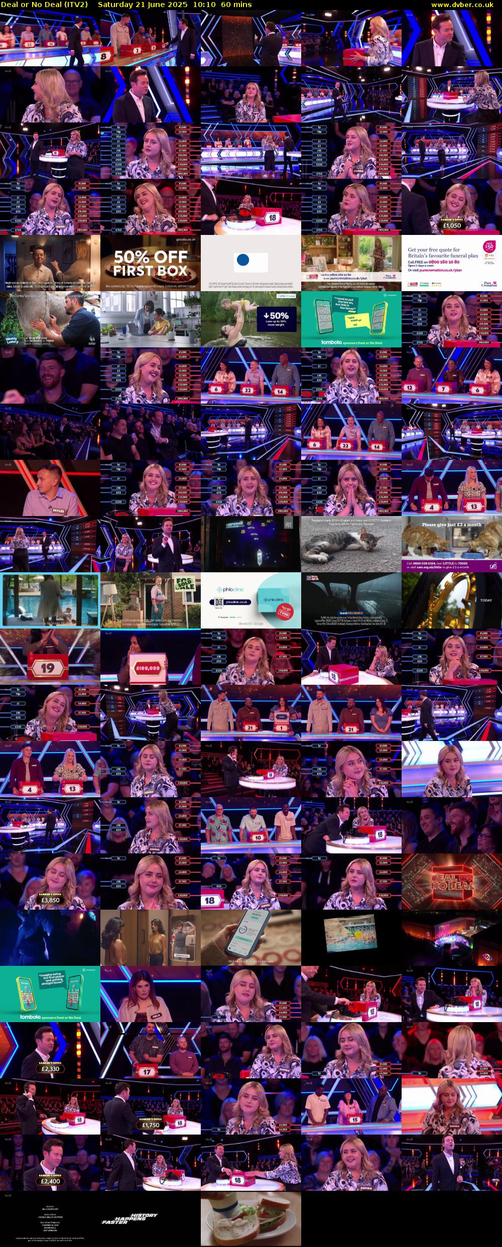 Deal or No Deal (ITV2) Saturday 21 June 2025 10:10 - 11:10