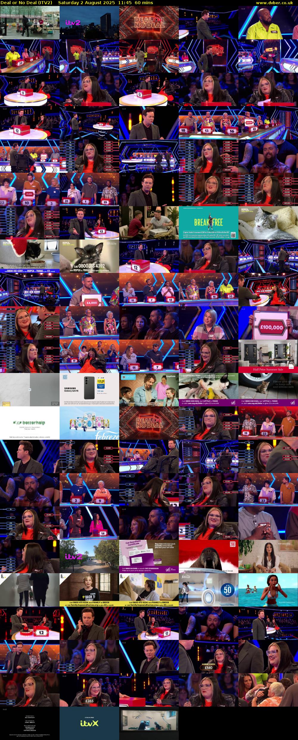 Deal or No Deal (ITV2) Saturday 2 August 2025 11:45 - 12:45