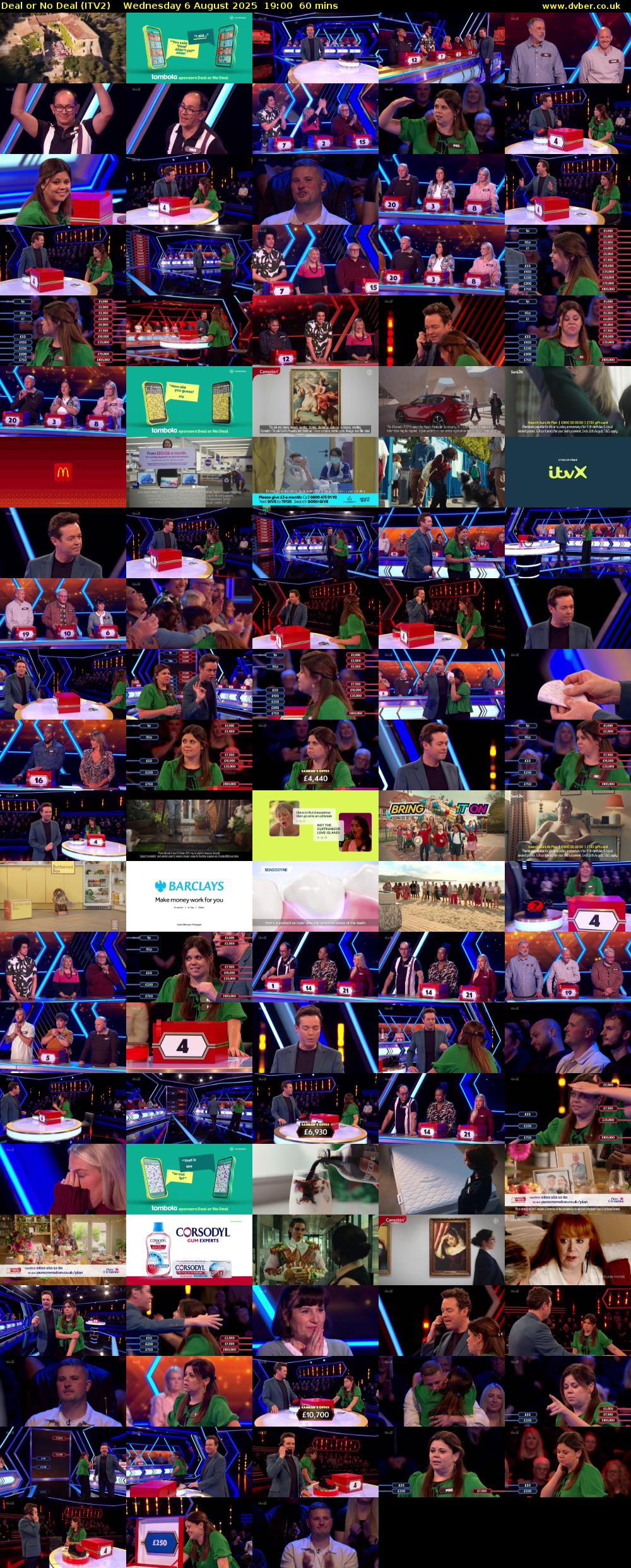 Deal or No Deal (ITV2) Wednesday 6 August 2025 19:00 - 20:00