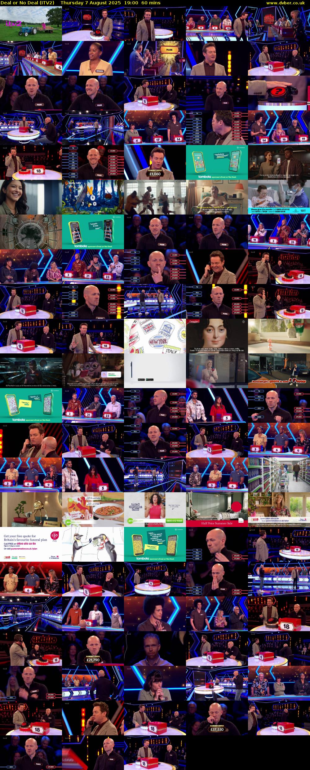 Deal or No Deal (ITV2) Thursday 7 August 2025 19:00 - 20:00