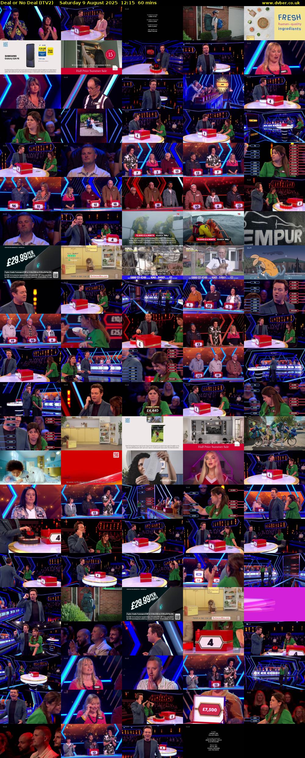 Deal or No Deal (ITV2) Saturday 9 August 2025 12:15 - 13:15