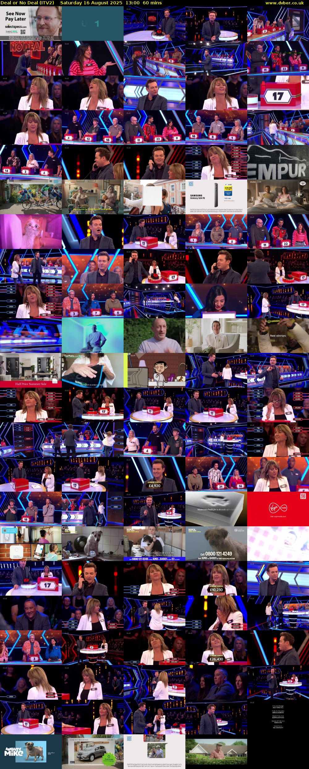 Deal or No Deal (ITV2) Saturday 16 August 2025 13:00 - 14:00