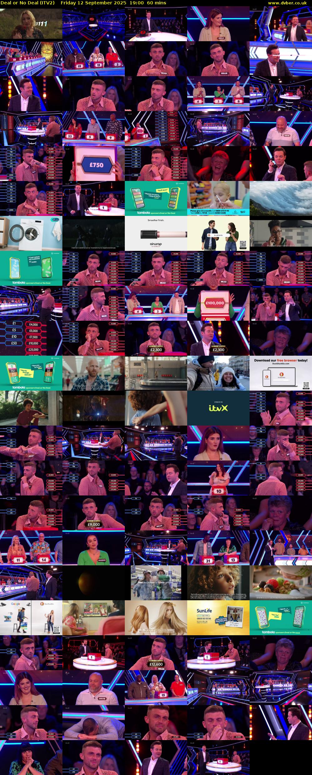 Deal or No Deal (ITV2) Friday 12 September 2025 19:00 - 20:00