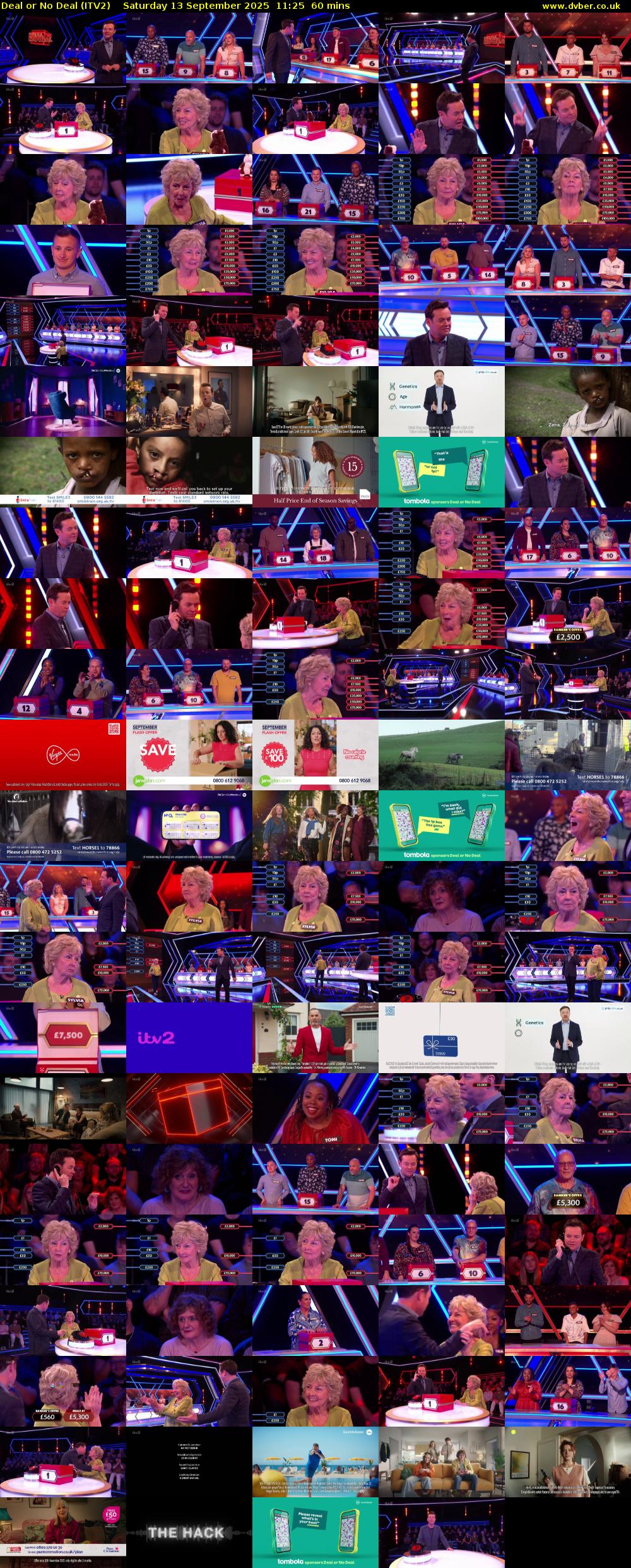 Deal or No Deal (ITV2) Saturday 13 September 2025 11:25 - 12:25