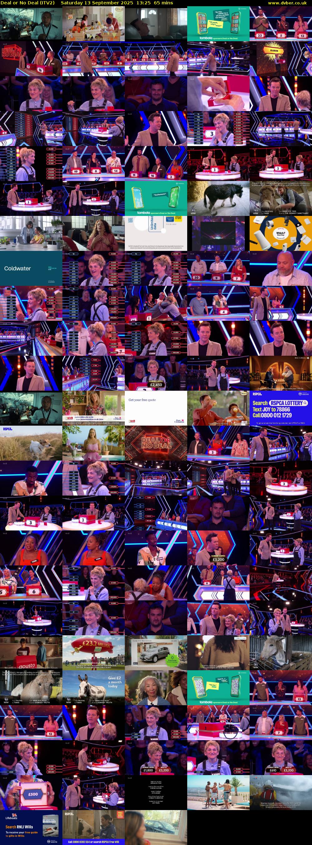 Deal or No Deal (ITV2) Saturday 13 September 2025 13:25 - 14:30