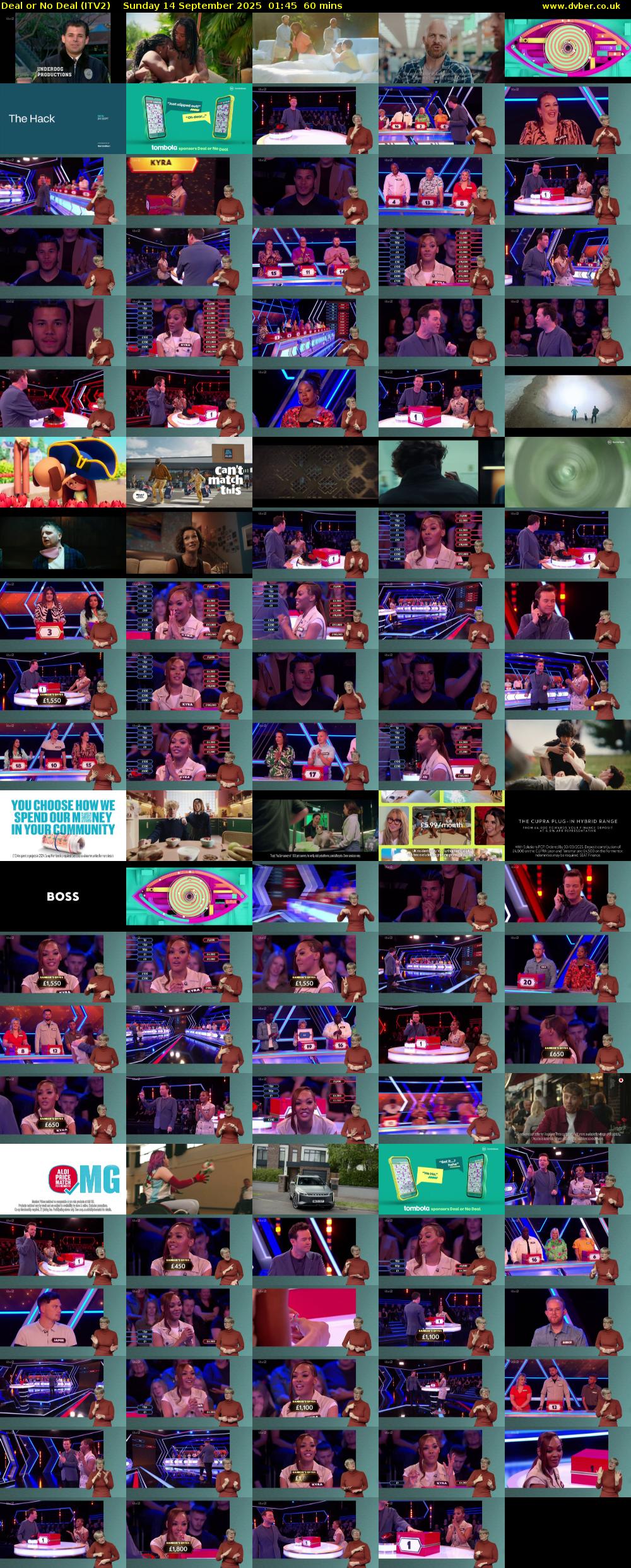 Deal or No Deal (ITV2) Sunday 14 September 2025 01:45 - 02:45