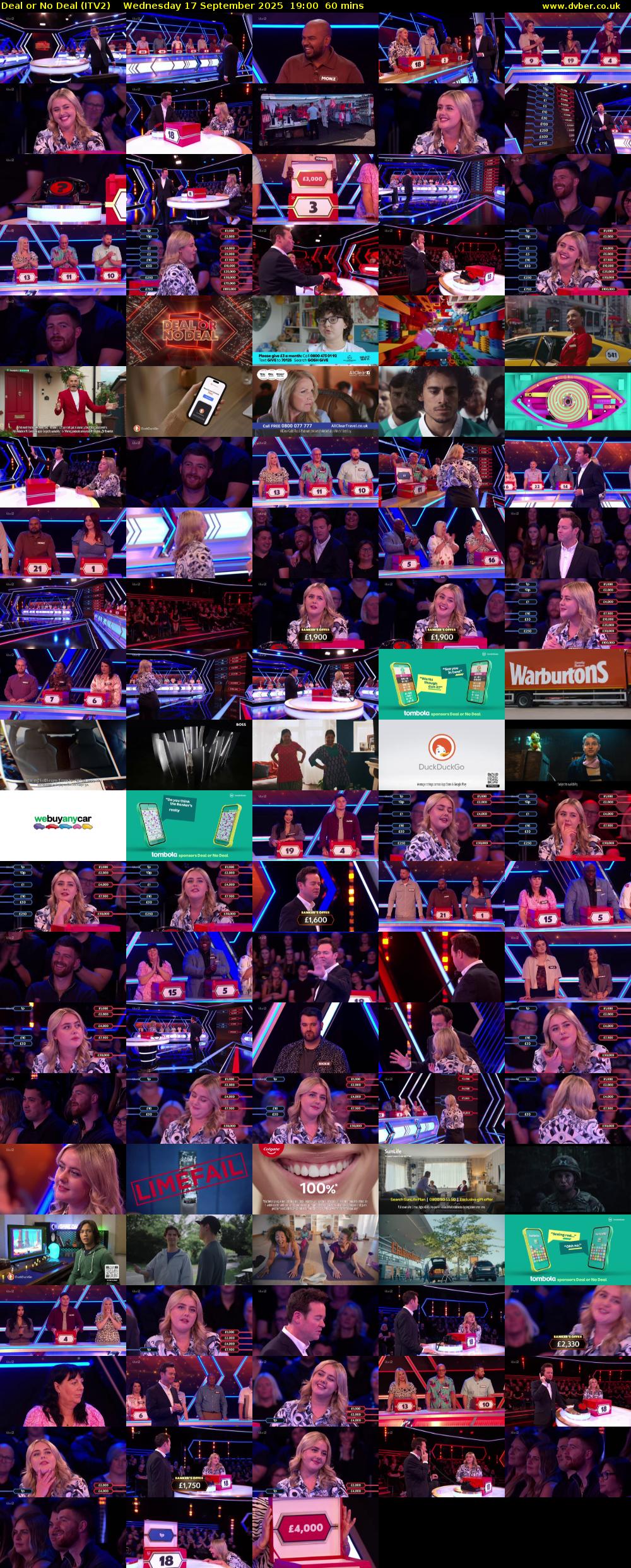Deal or No Deal (ITV2) Wednesday 17 September 2025 19:00 - 20:00