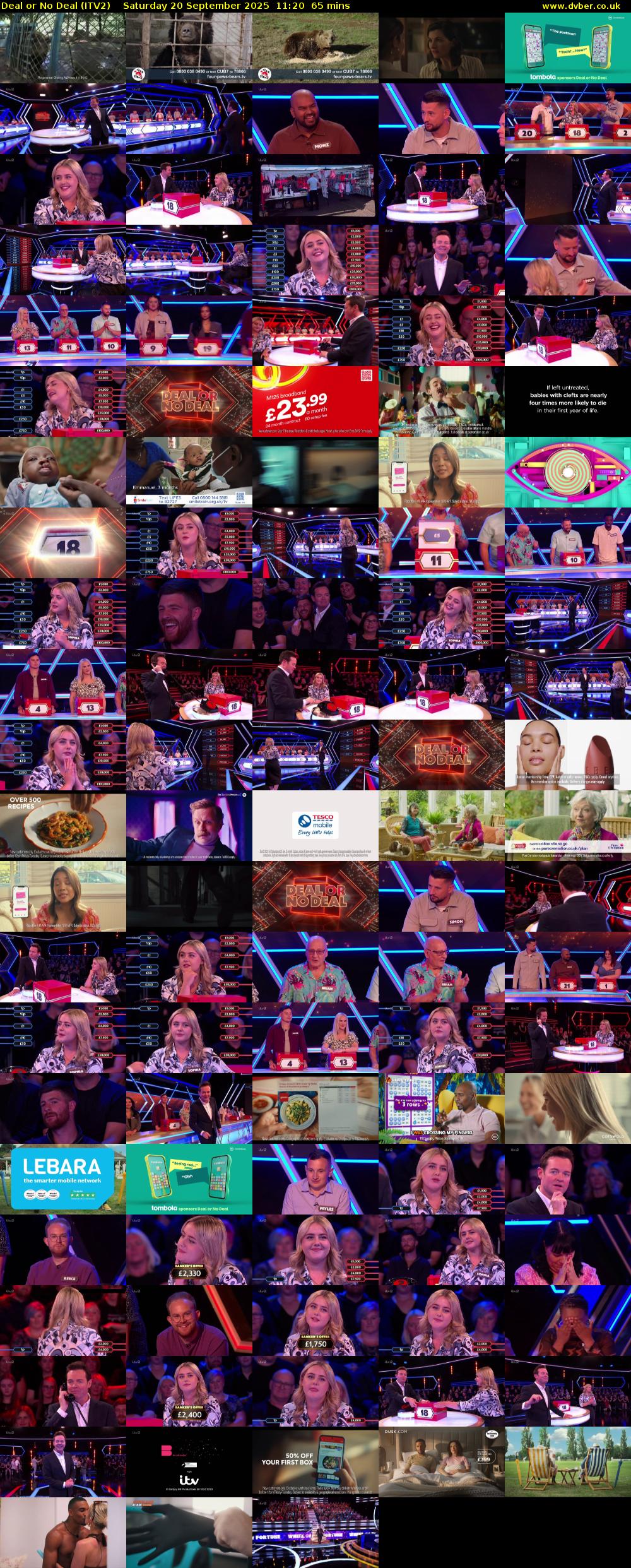 Deal or No Deal (ITV2) Saturday 20 September 2025 11:20 - 12:25