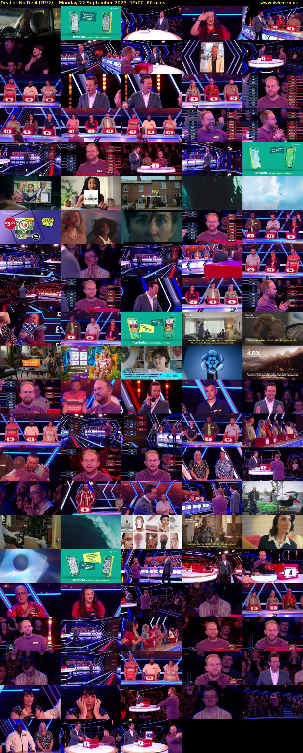 Deal or No Deal (ITV2) Monday 22 September 2025 19:00 - 20:00