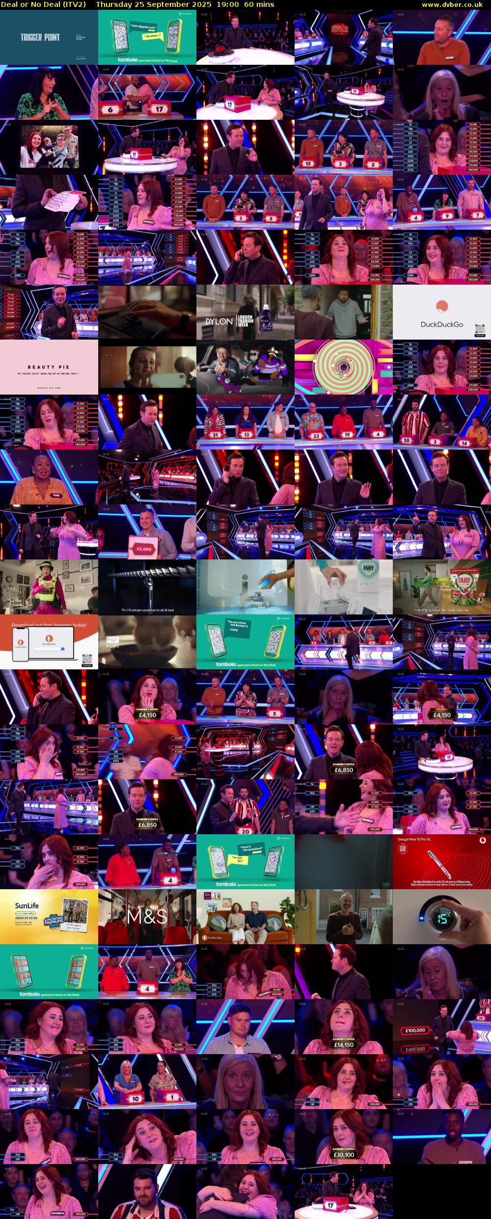 Deal or No Deal (ITV2) Thursday 25 September 2025 19:00 - 20:00