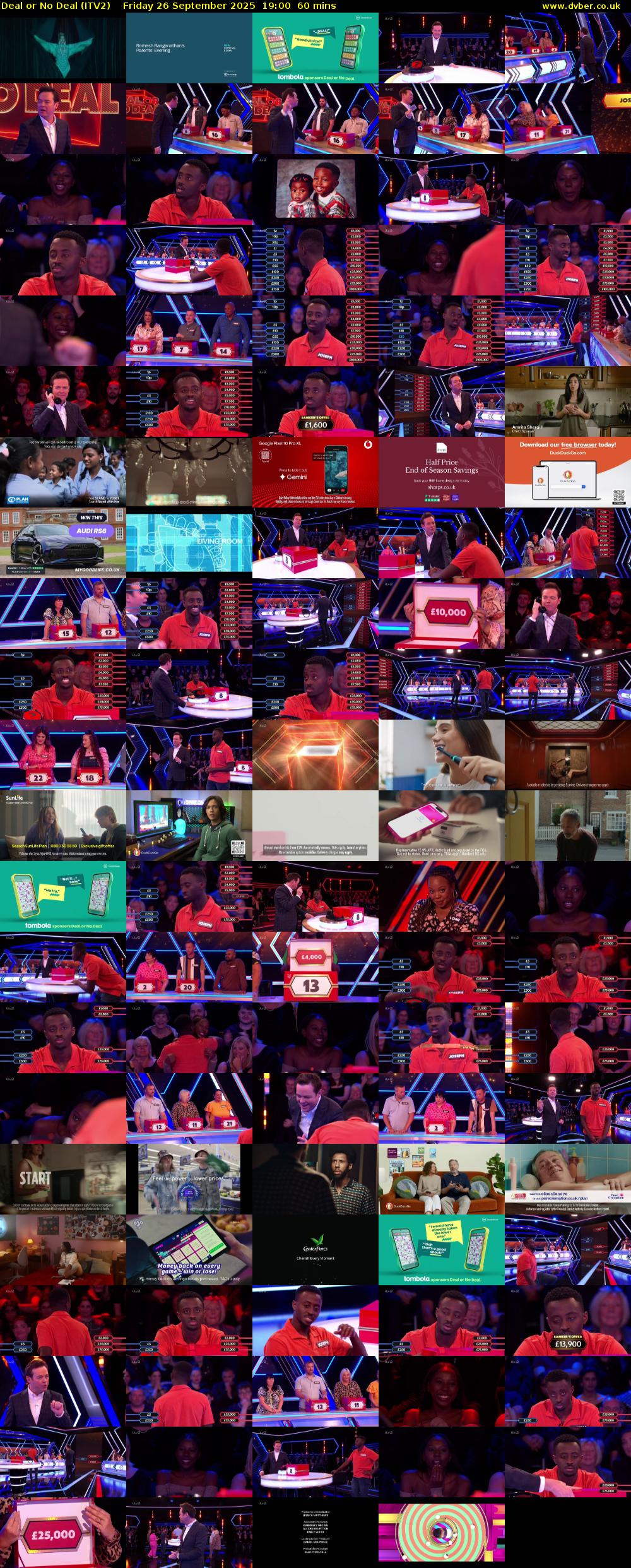 Deal or No Deal (ITV2) Friday 26 September 2025 19:00 - 20:00