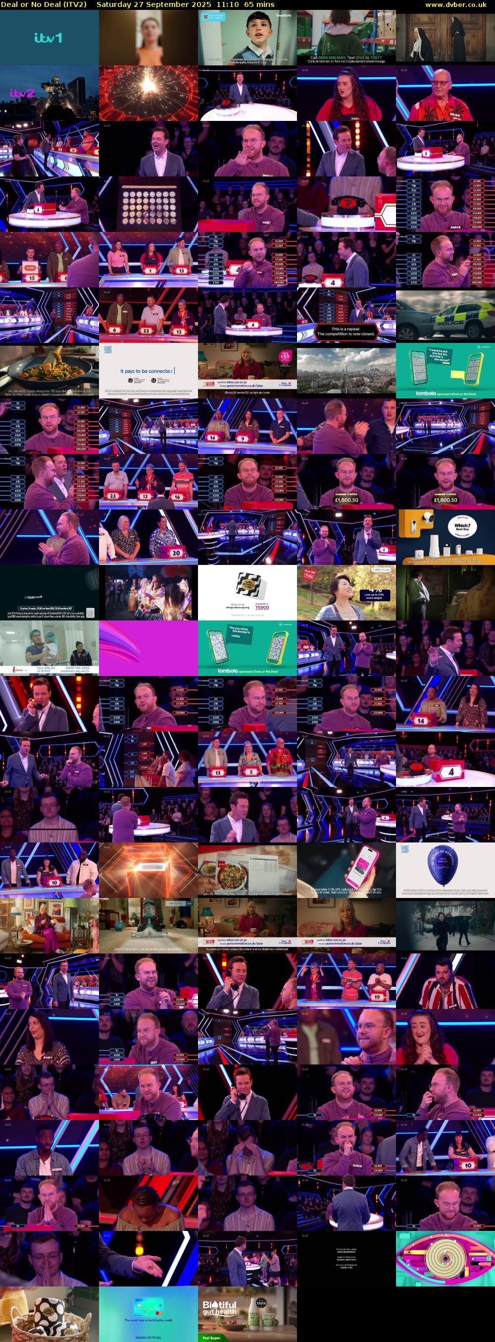 Deal or No Deal (ITV2) Saturday 27 September 2025 11:10 - 12:15