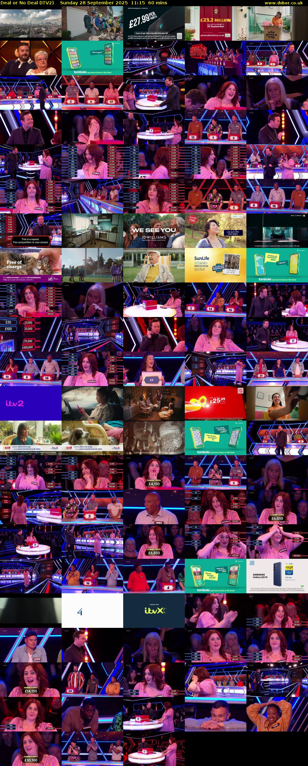 Deal or No Deal (ITV2) Sunday 28 September 2025 11:15 - 12:15
