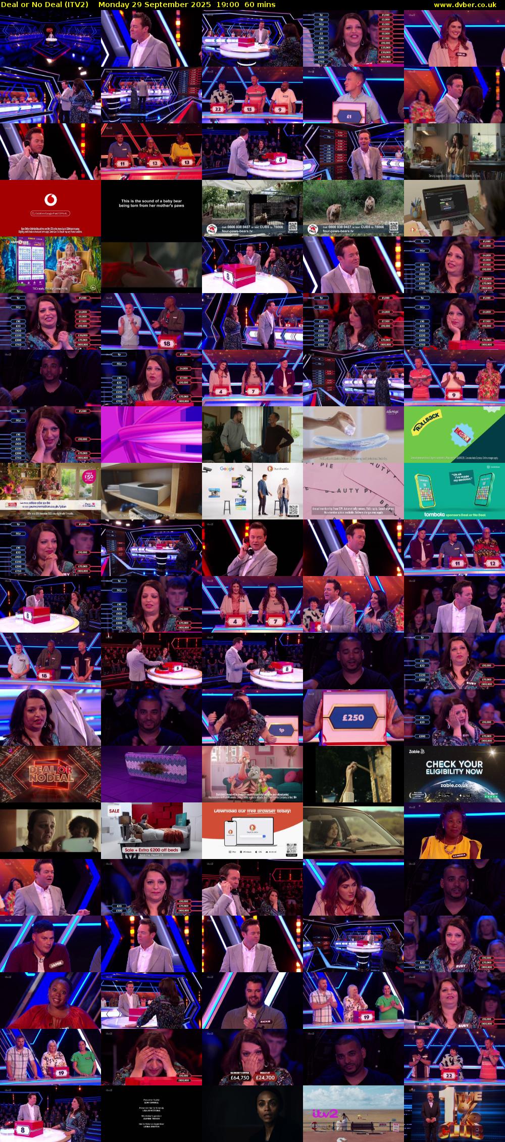 Deal or No Deal (ITV2) Monday 29 September 2025 19:00 - 20:00
