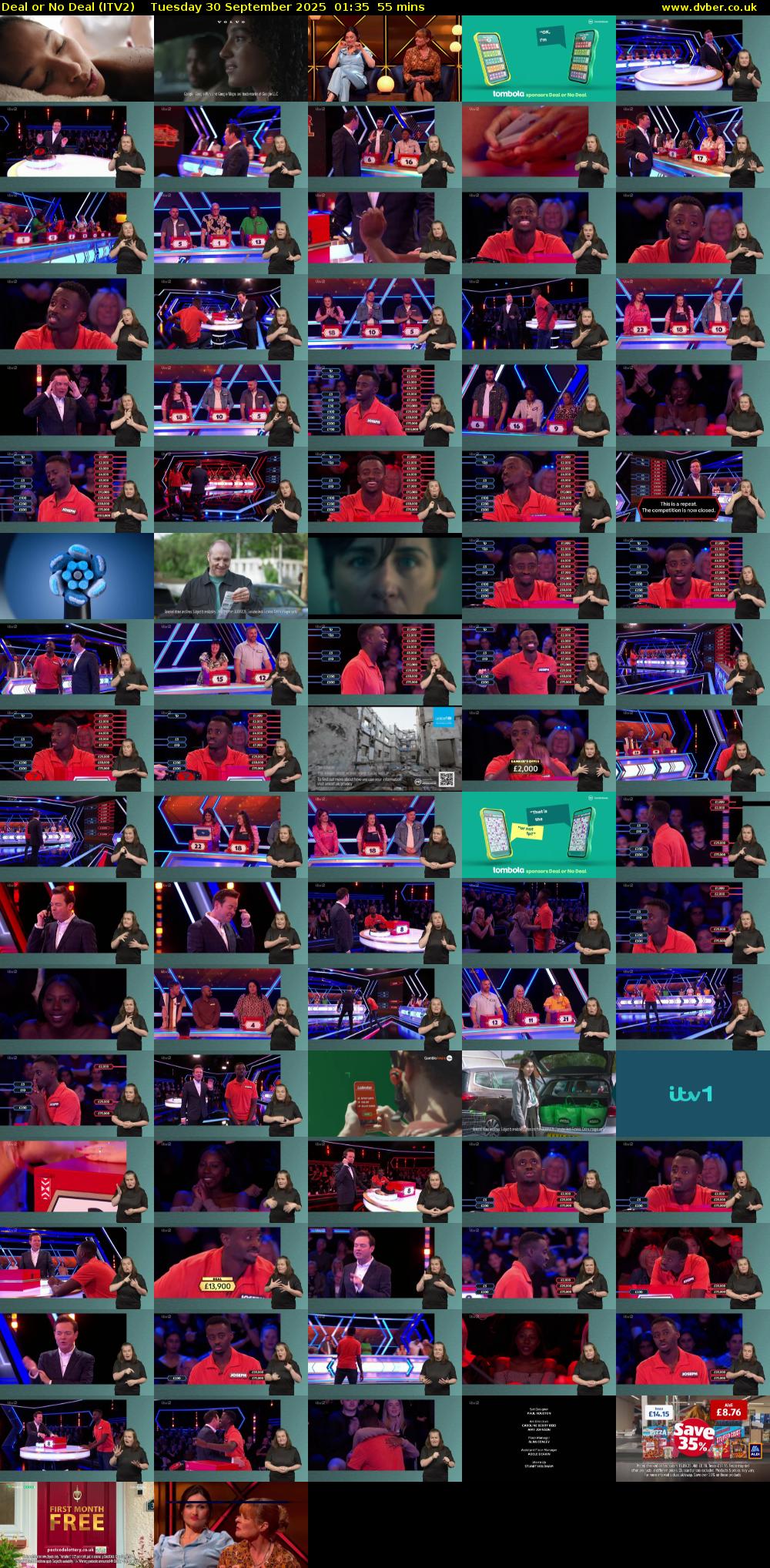Deal or No Deal (ITV2) Tuesday 30 September 2025 01:35 - 02:30