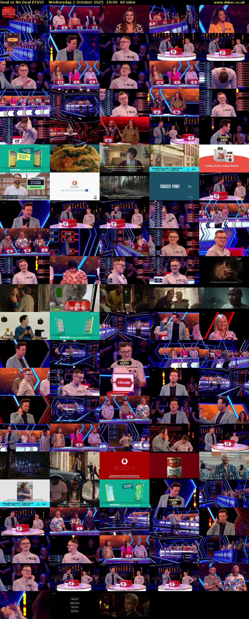 Deal or No Deal (ITV2) Wednesday 1 October 2025 19:00 - 20:00