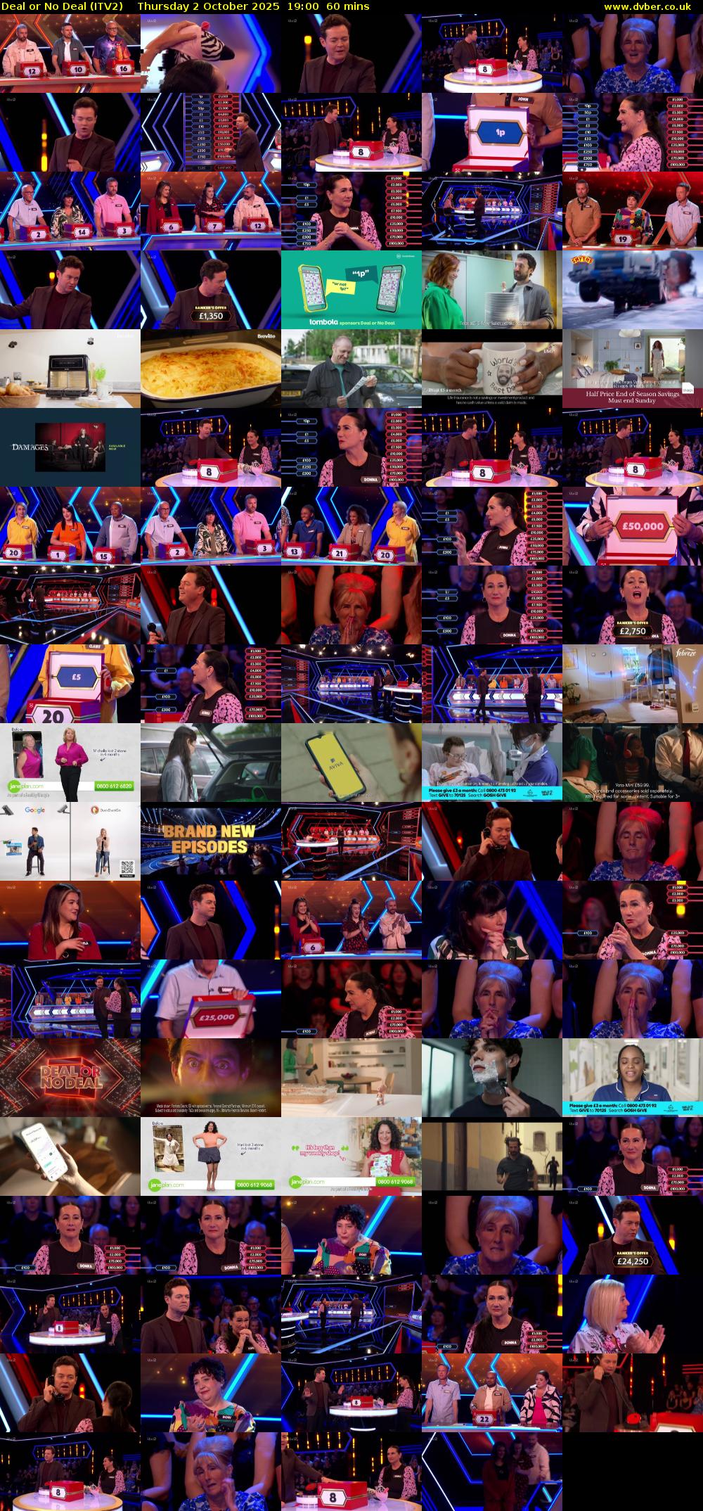 Deal or No Deal (ITV2) Thursday 2 October 2025 19:00 - 20:00