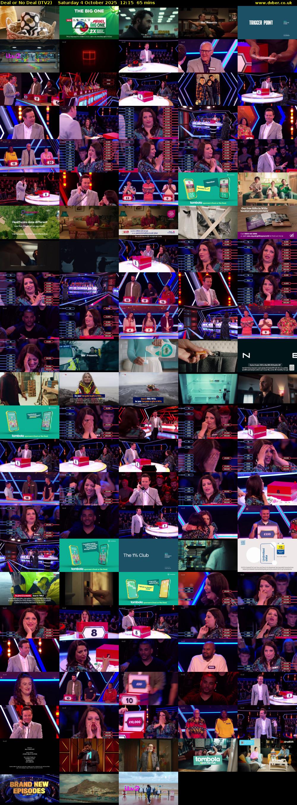 Deal or No Deal (ITV2) Saturday 4 October 2025 12:15 - 13:20