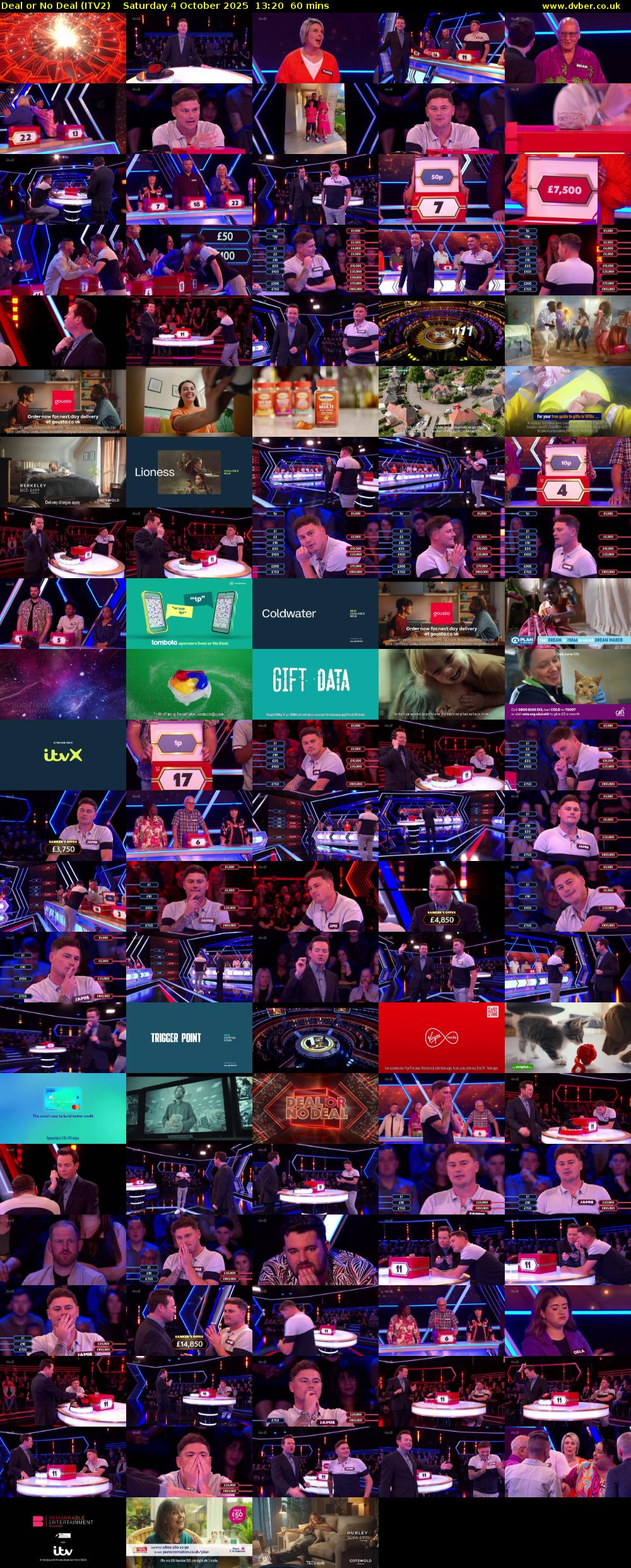 Deal or No Deal (ITV2) Saturday 4 October 2025 13:20 - 14:20