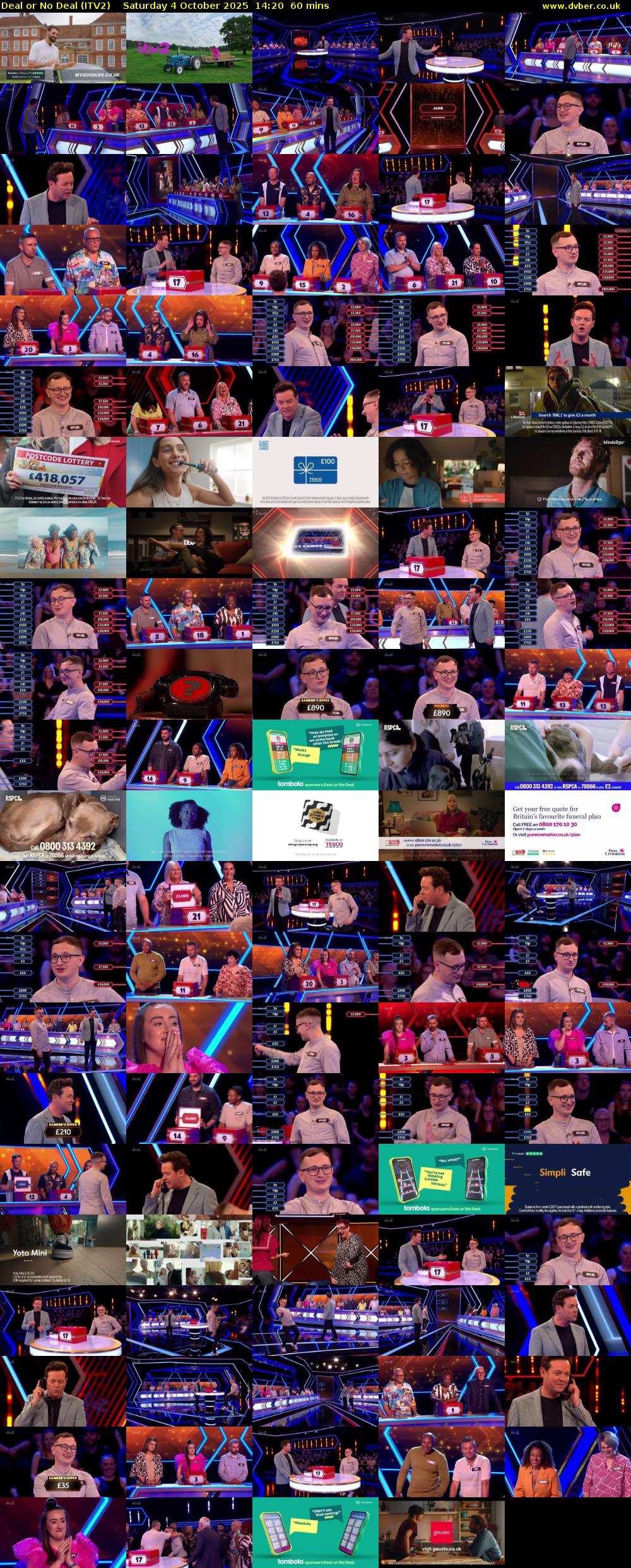 Deal or No Deal (ITV2) Saturday 4 October 2025 14:20 - 15:20