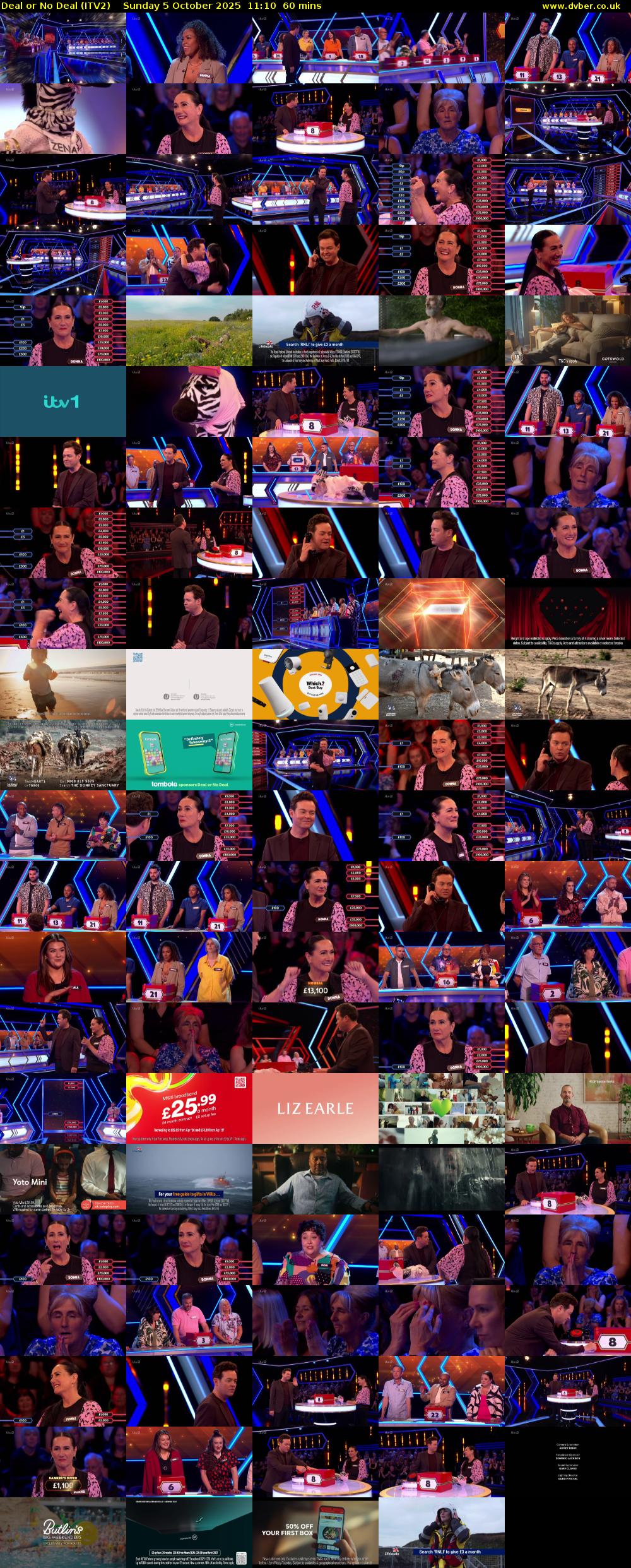 Deal or No Deal (ITV2) Sunday 5 October 2025 11:10 - 12:10