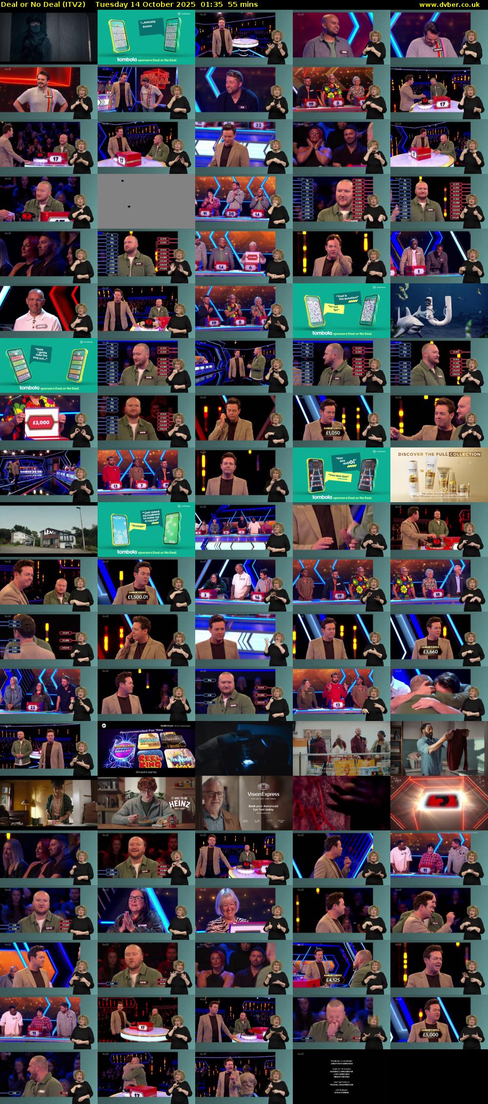 Deal or No Deal (ITV2) Tuesday 14 October 2025 01:35 - 02:30