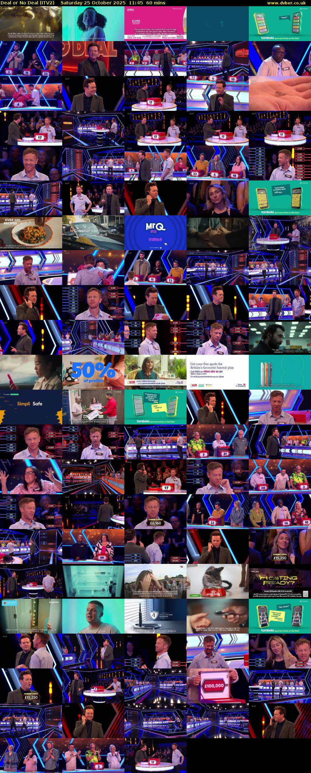 Deal or No Deal (ITV2) Saturday 25 October 2025 11:45 - 12:45