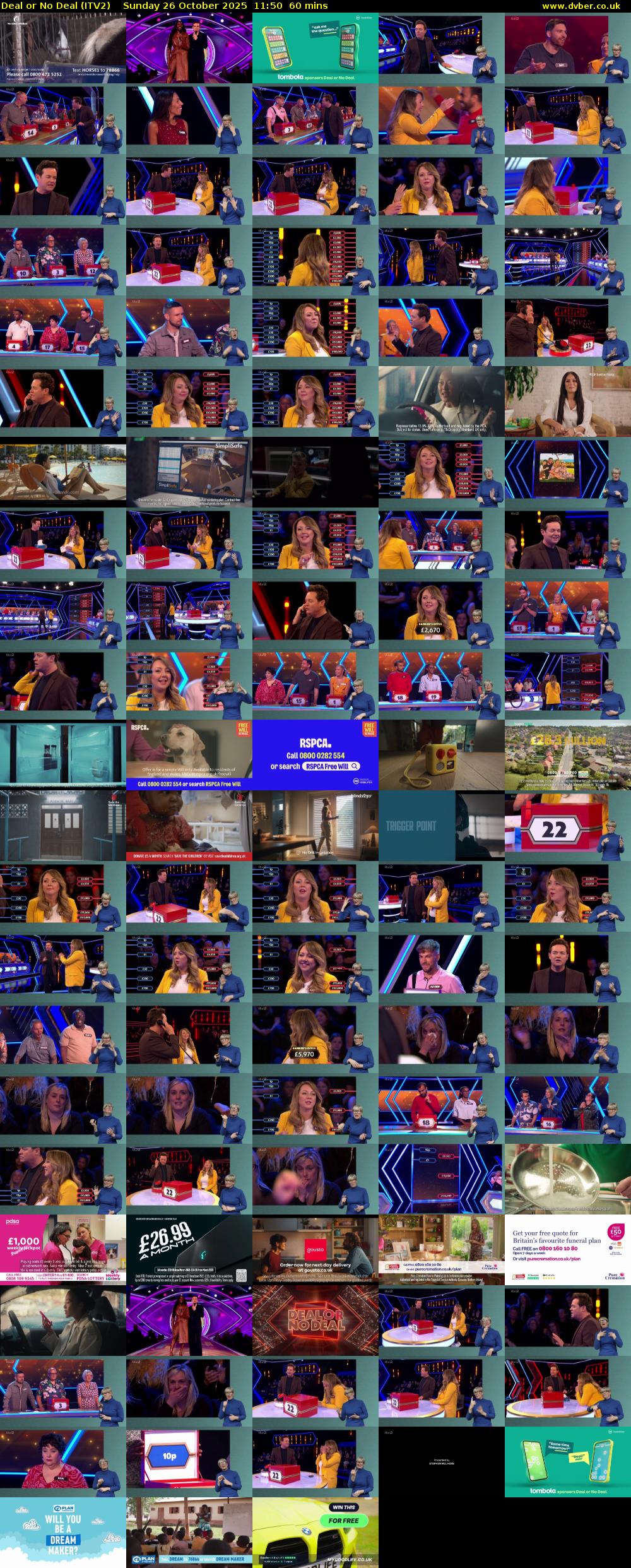 Deal or No Deal (ITV2) Sunday 26 October 2025 11:50 - 12:50