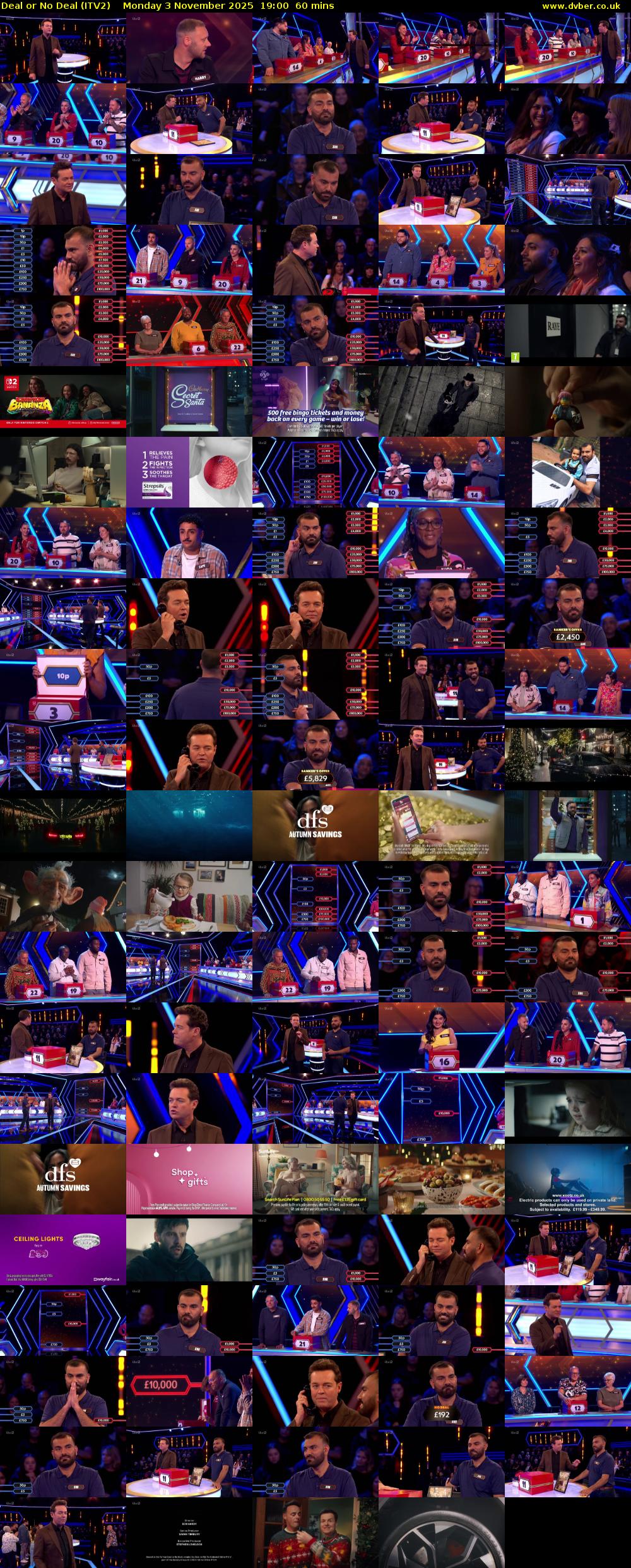 Deal or No Deal (ITV2) Monday 3 November 2025 19:00 - 20:00