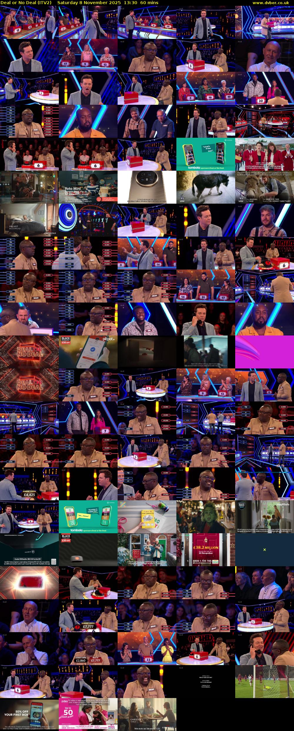 Deal or No Deal (ITV2) Saturday 8 November 2025 13:30 - 14:30