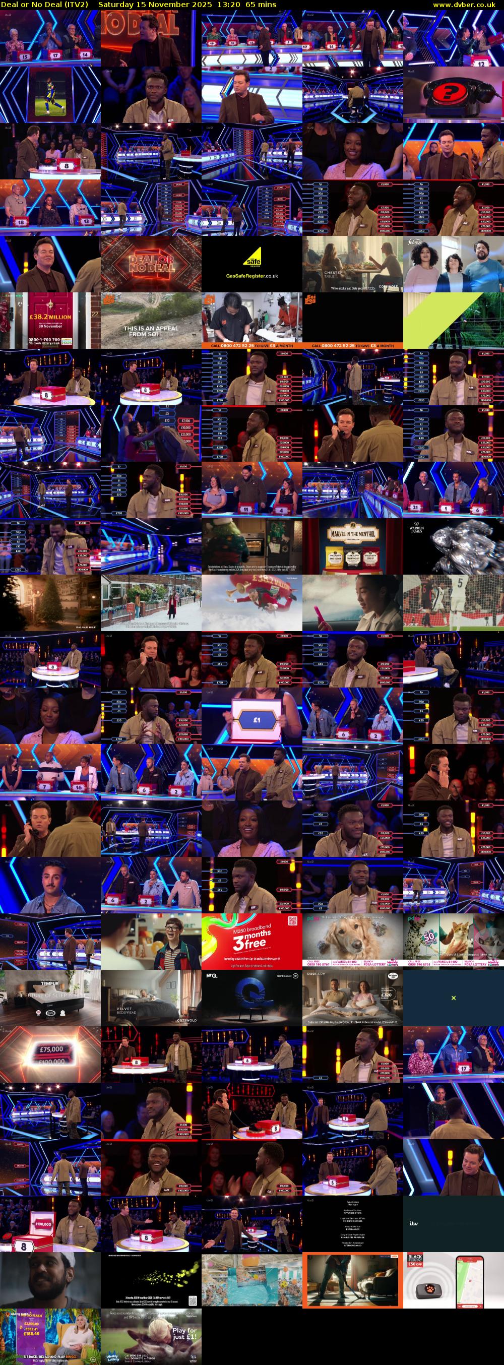Deal or No Deal (ITV2) Saturday 15 November 2025 13:20 - 14:25