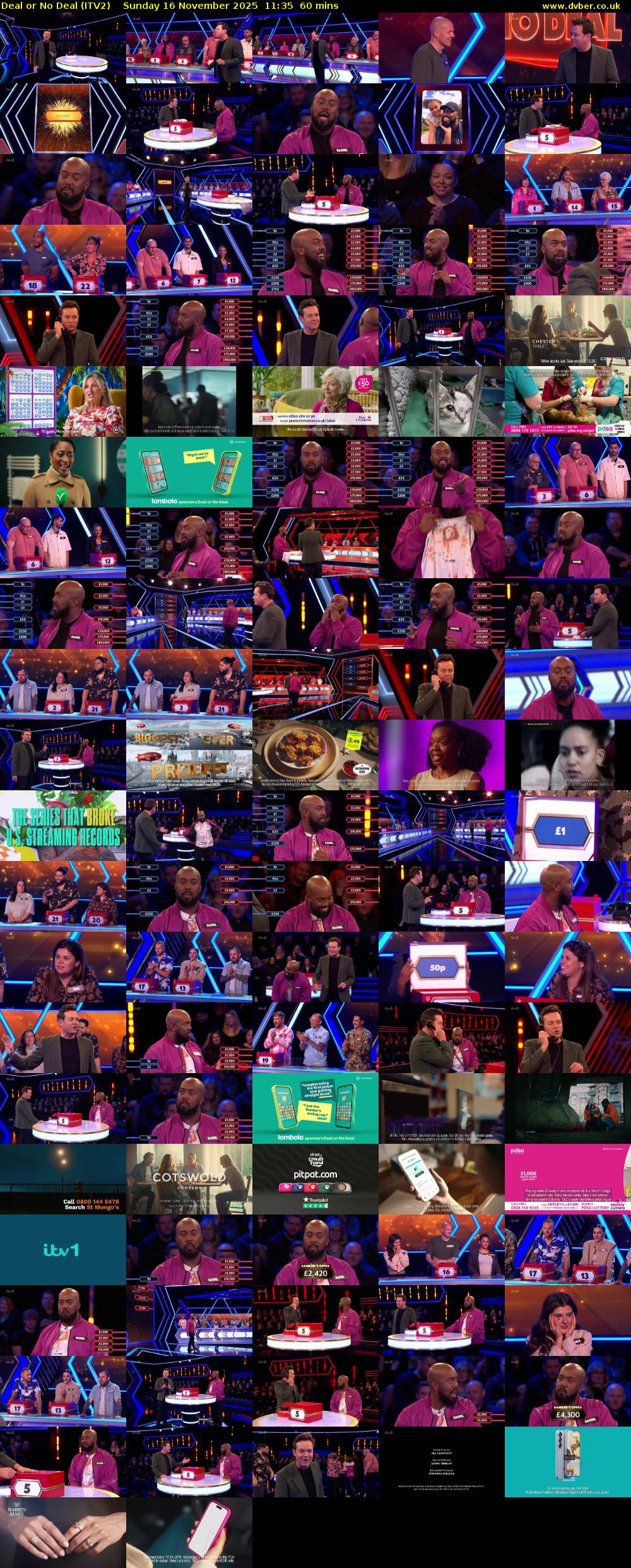 Deal or No Deal (ITV2) Sunday 16 November 2025 11:35 - 12:35