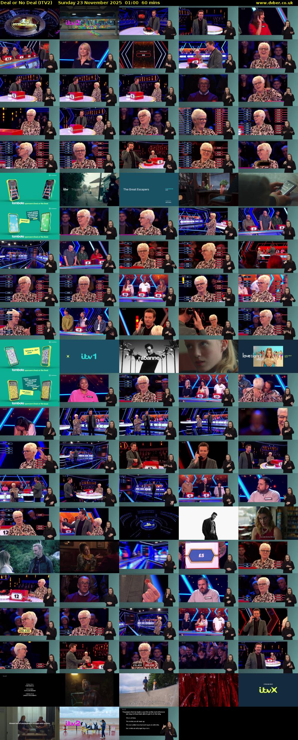 Deal or No Deal (ITV2) Sunday 23 November 2025 01:00 - 02:00