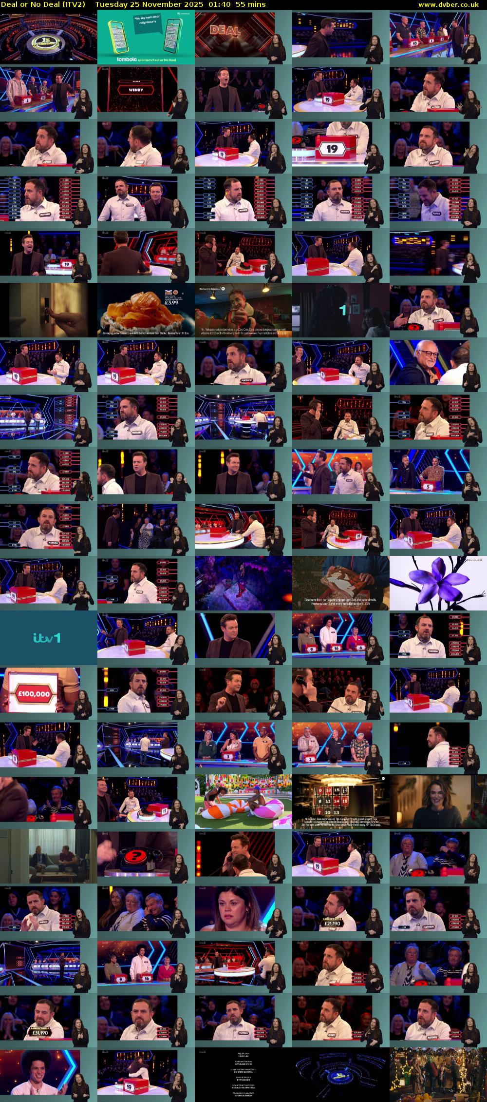 Deal or No Deal (ITV2) Tuesday 25 November 2025 01:40 - 02:35