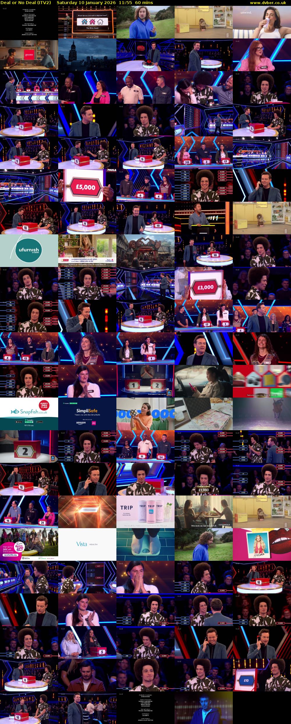 Deal or No Deal (ITV2) Saturday 10 January 2026 11:55 - 12:55