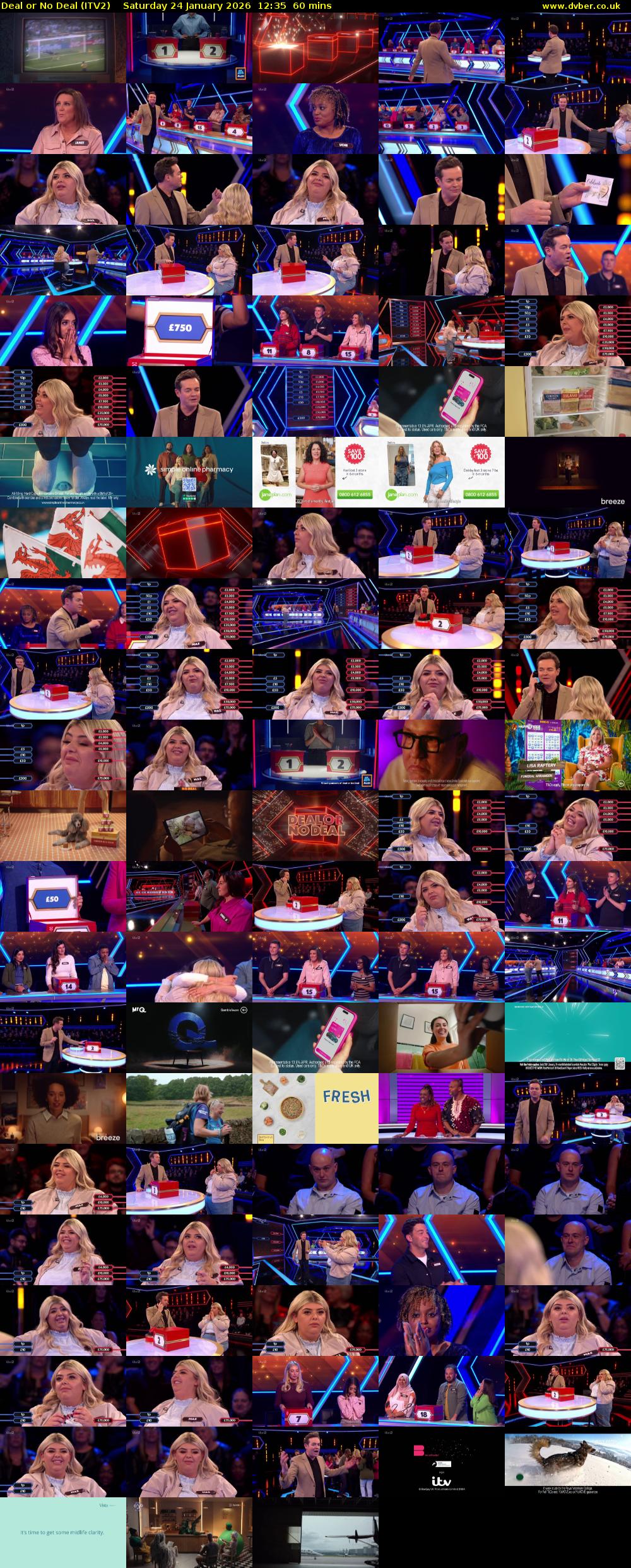 Deal or No Deal (ITV2) Saturday 24 January 2026 12:35 - 13:35