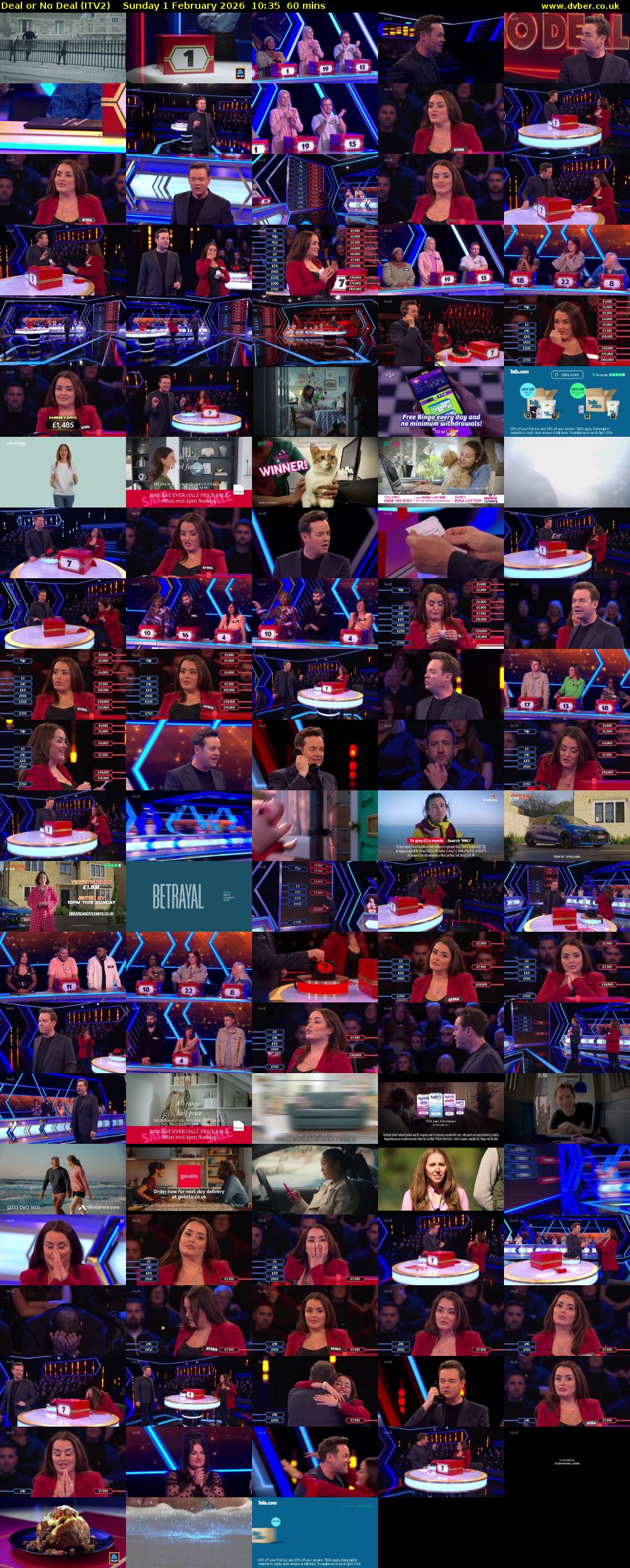 Deal or No Deal (ITV2) Sunday 1 February 2026 10:35 - 11:35
