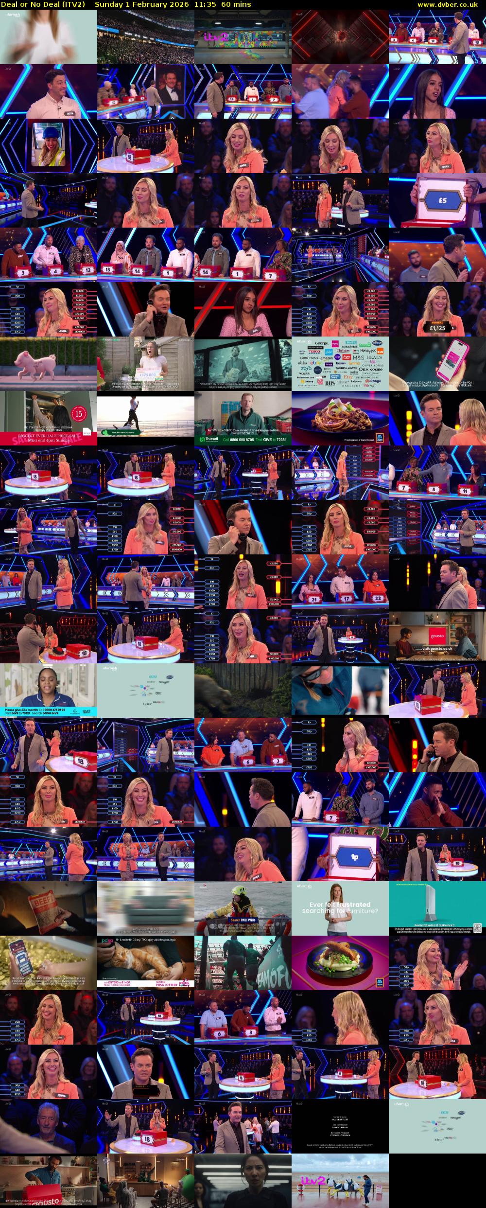 Deal or No Deal (ITV2) Sunday 1 February 2026 11:35 - 12:35