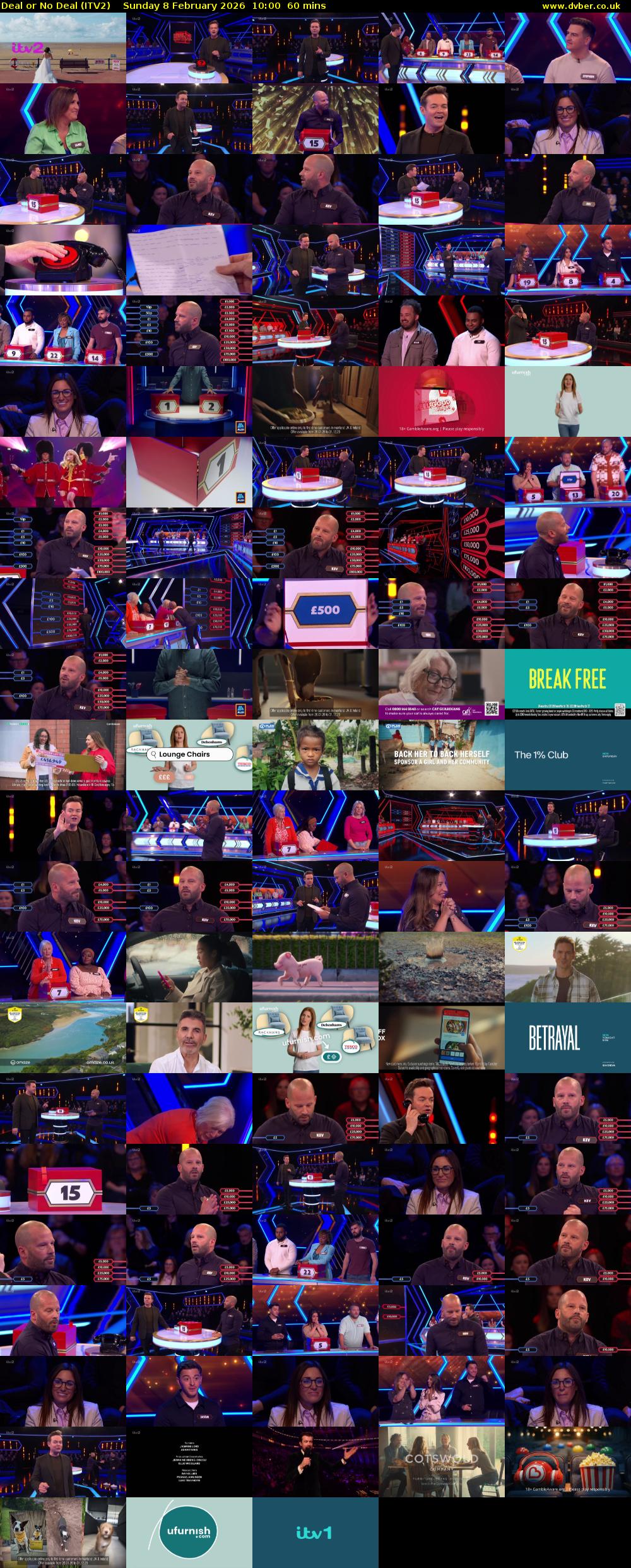 Deal or No Deal (ITV2) Sunday 8 February 2026 10:00 - 11:00
