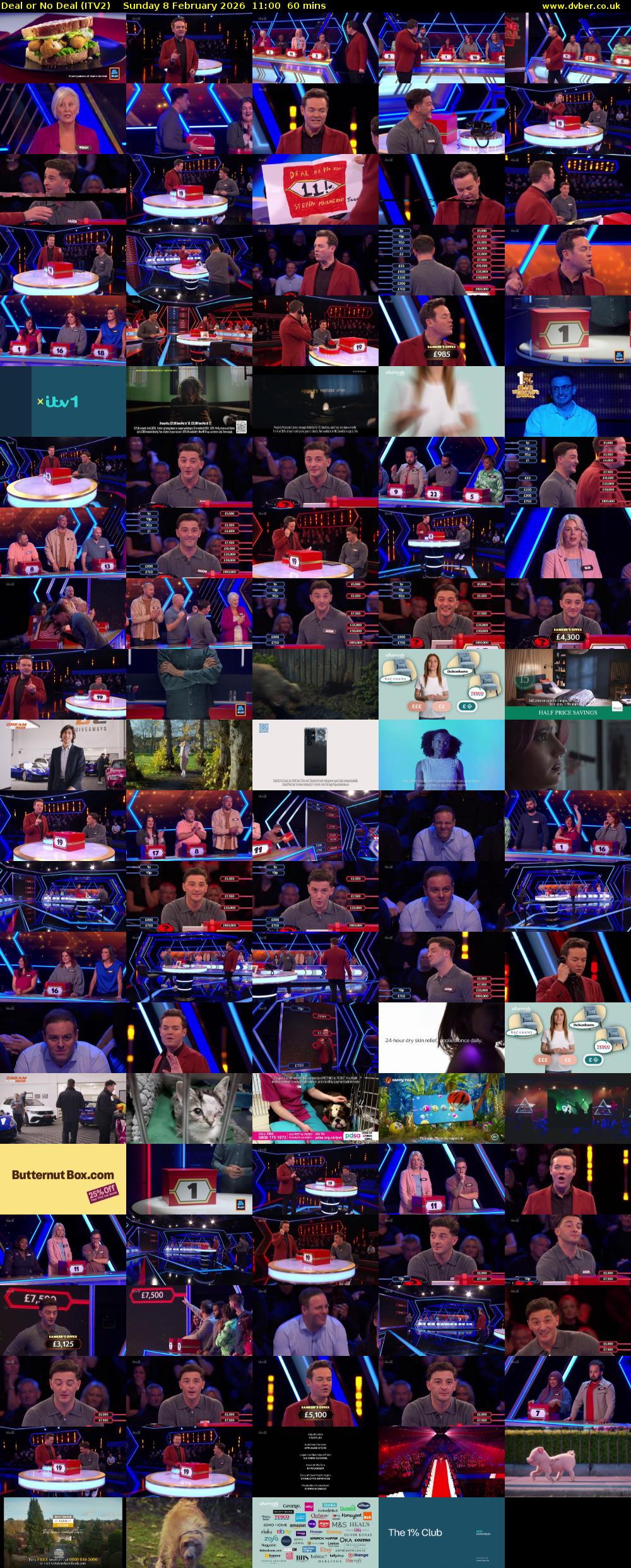 Deal or No Deal (ITV2) Sunday 8 February 2026 11:00 - 12:00