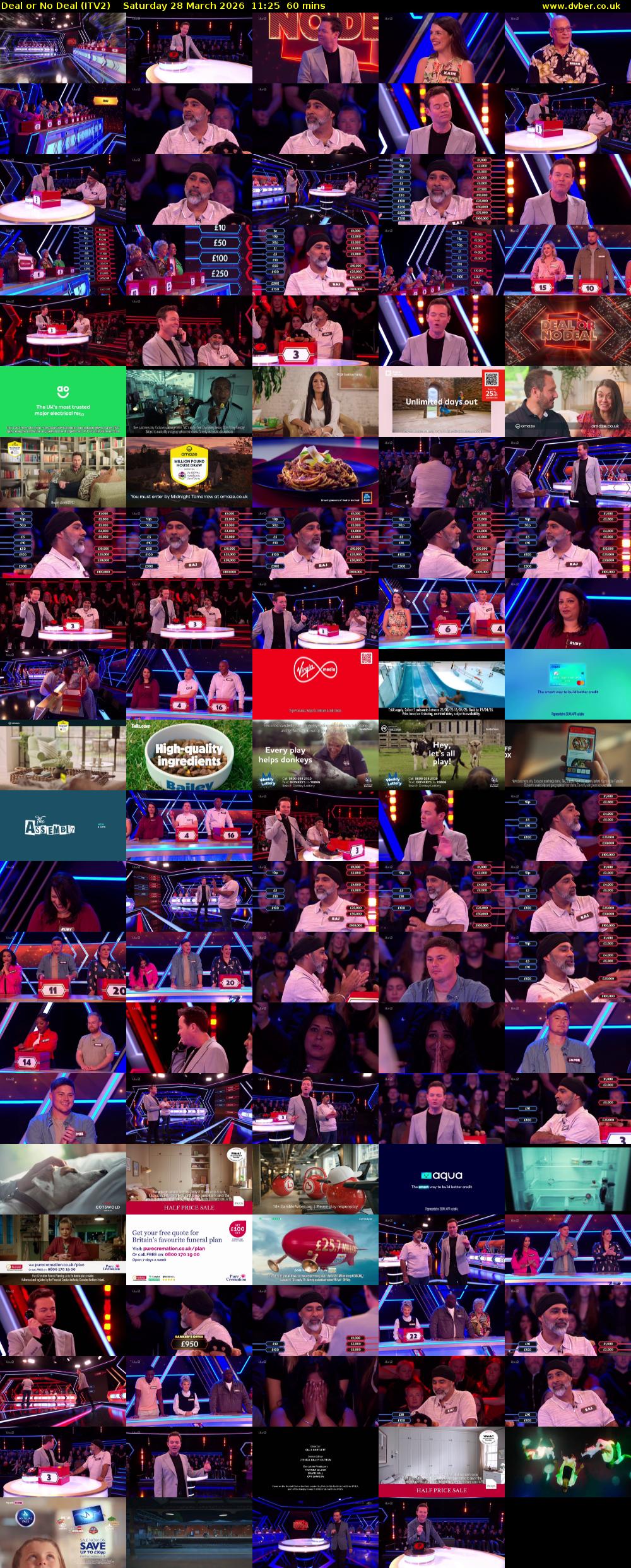 Deal or No Deal (ITV2) Saturday 28 March 2026 11:25 - 12:25
