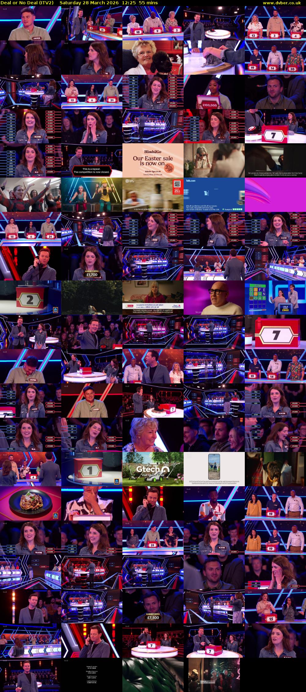 Deal or No Deal (ITV2) Saturday 28 March 2026 12:25 - 13:20