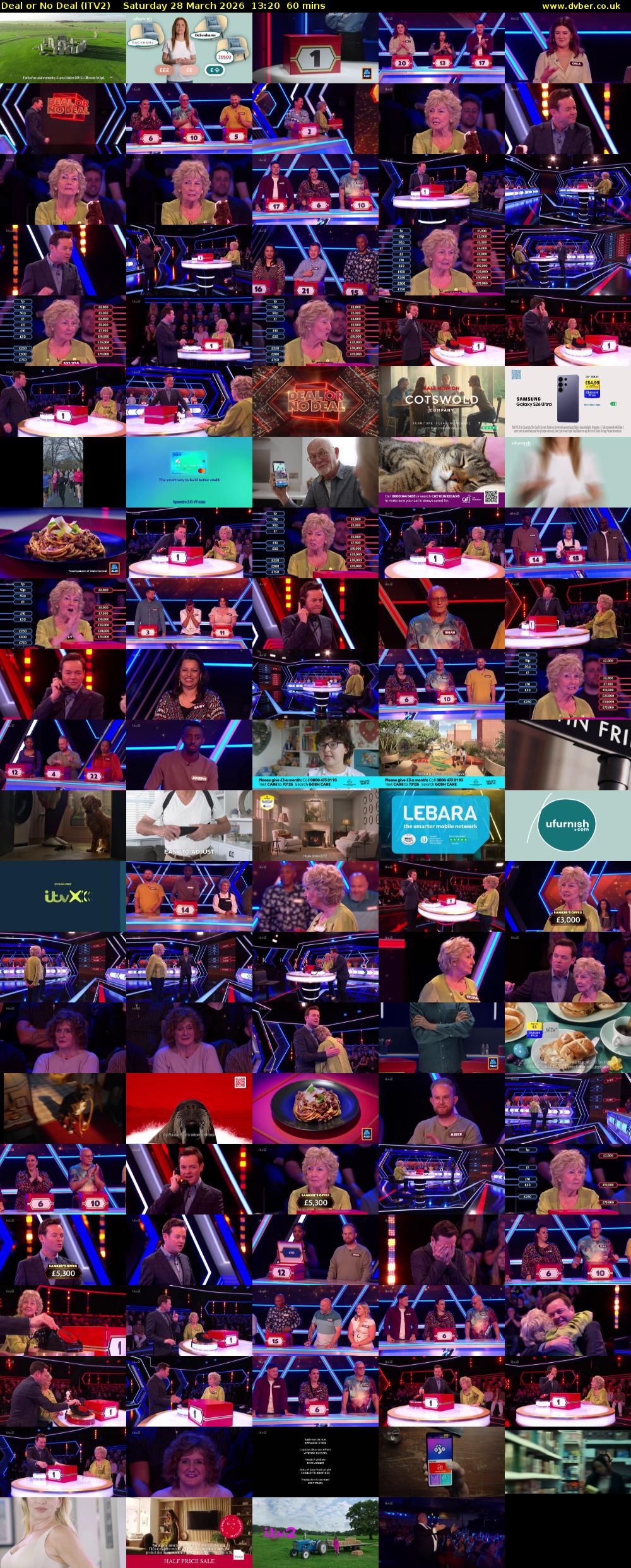 Deal or No Deal (ITV2) Saturday 28 March 2026 13:20 - 14:20