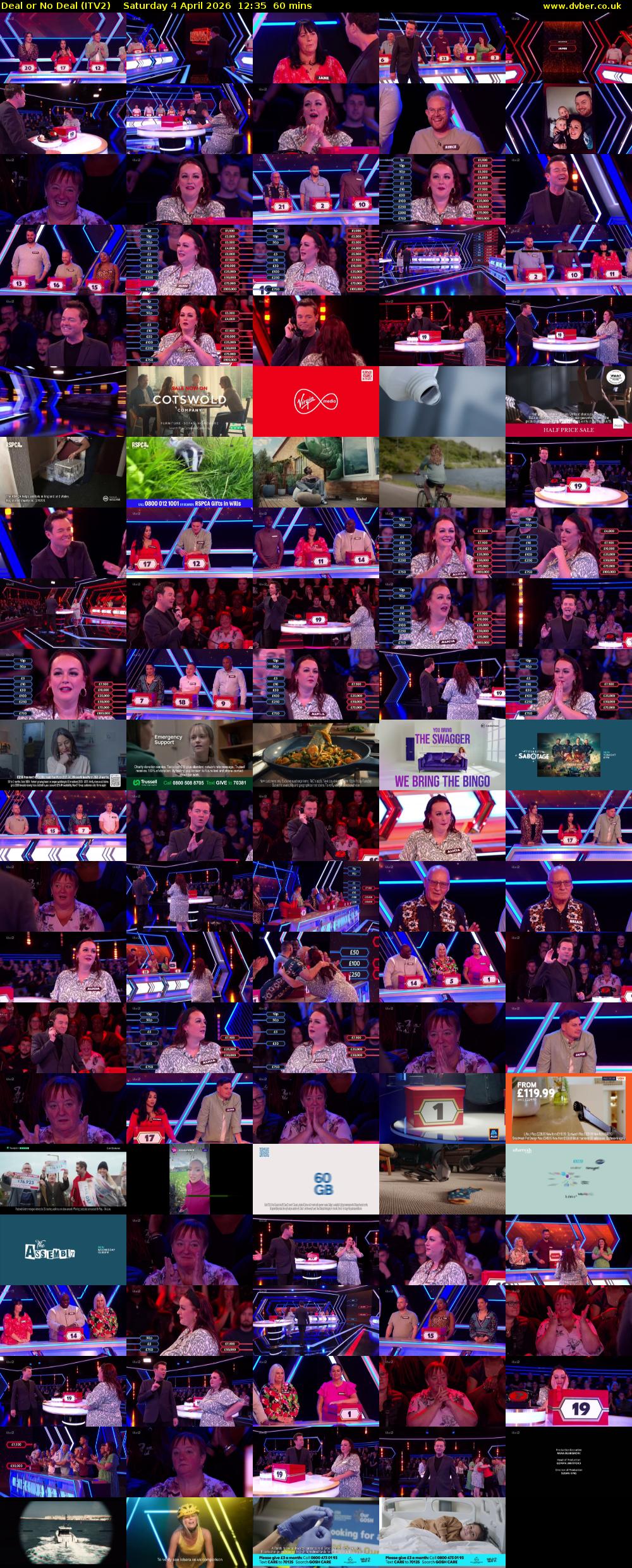 Deal or No Deal (ITV2) Saturday 4 April 2026 12:35 - 13:35