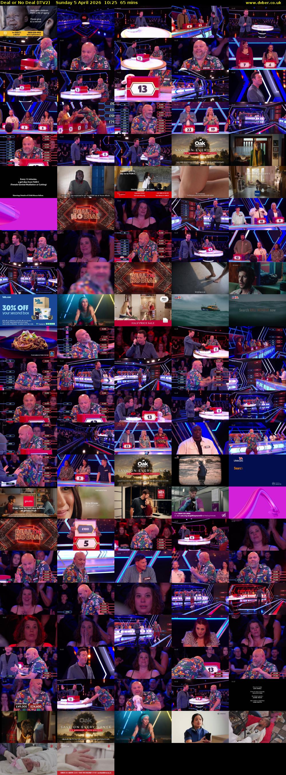 Deal or No Deal (ITV2) Sunday 5 April 2026 10:25 - 11:30