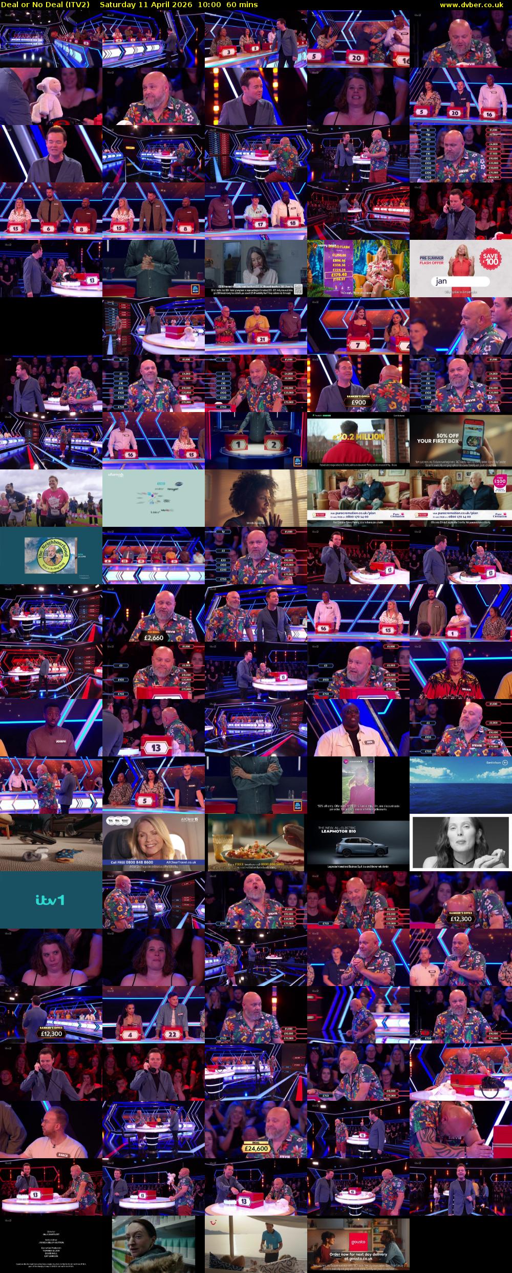 Deal or No Deal (ITV2) Saturday 11 April 2026 10:00 - 11:00