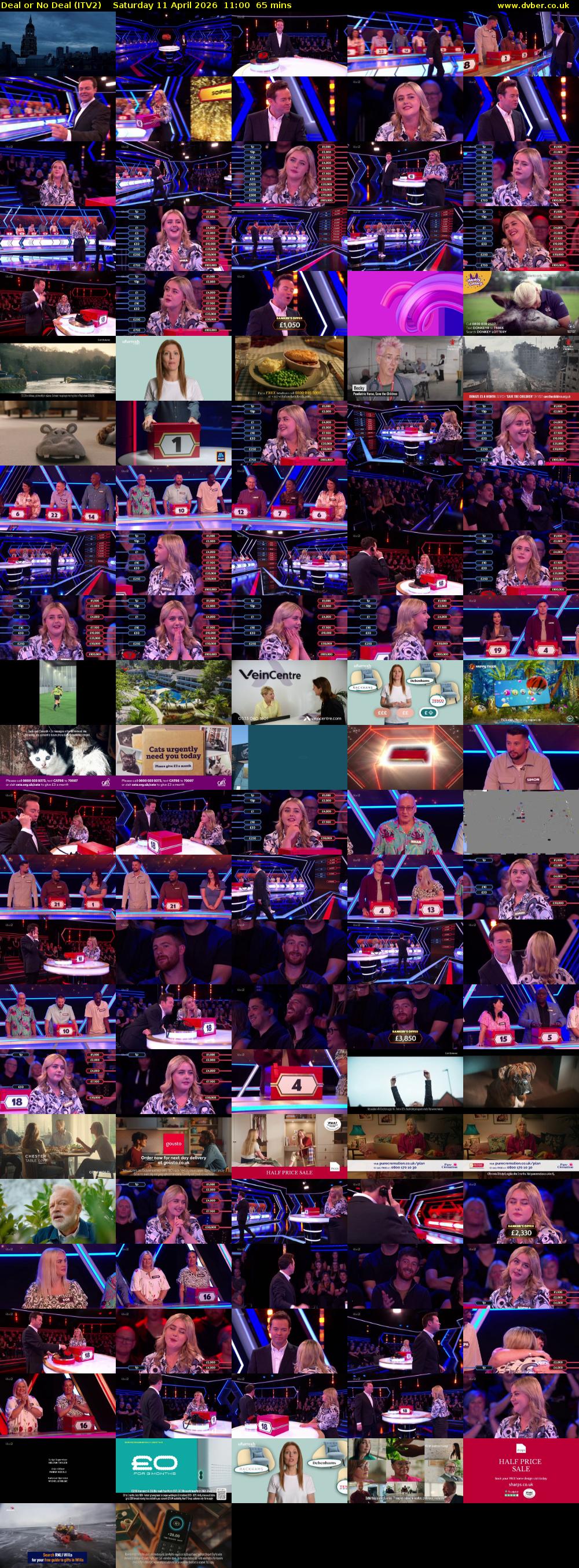 Deal or No Deal (ITV2) Saturday 11 April 2026 11:00 - 12:05